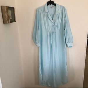 Vintage Christian Dior Lingerie x Neiman Marcus Blue Night Gown M